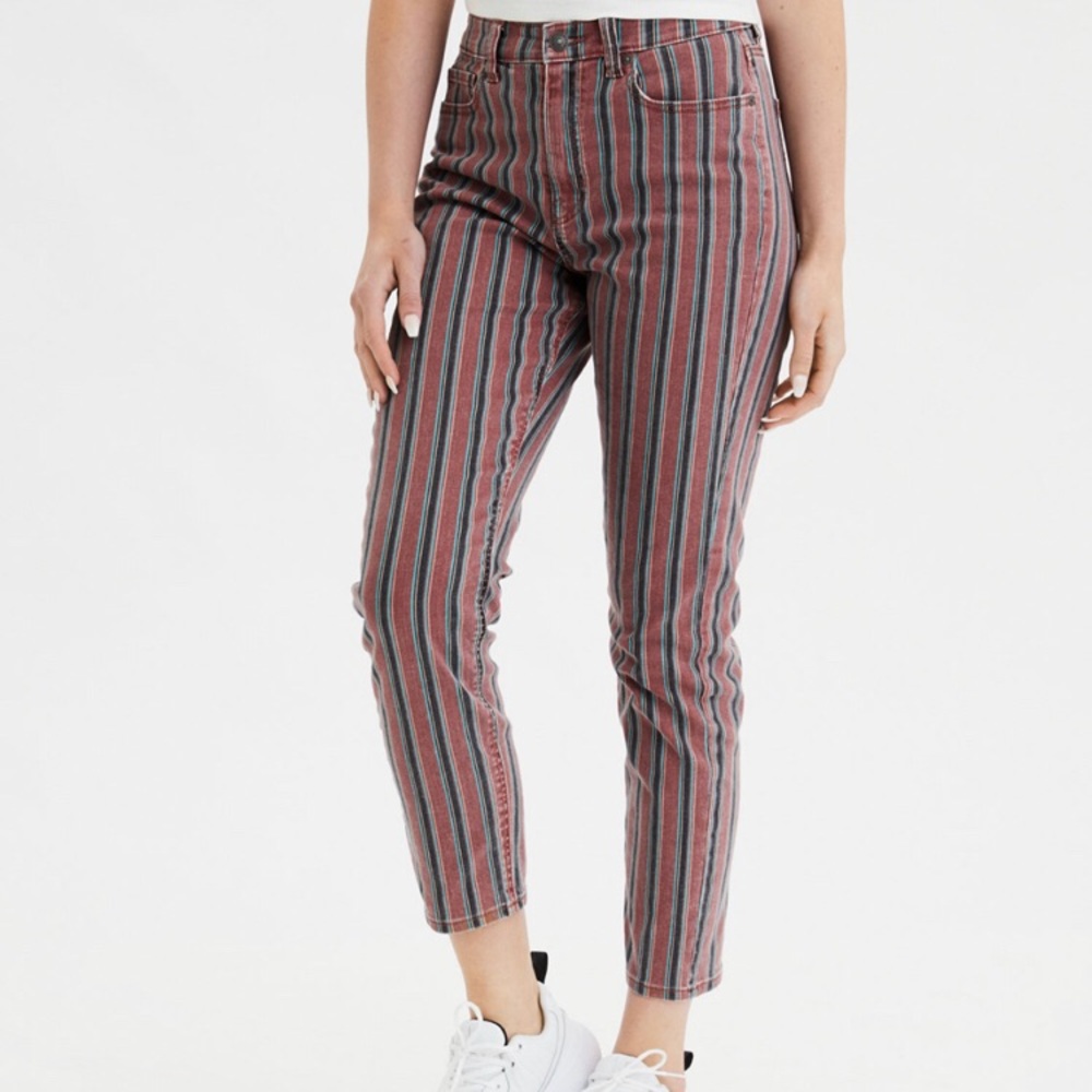 AE Striped Mom Jean